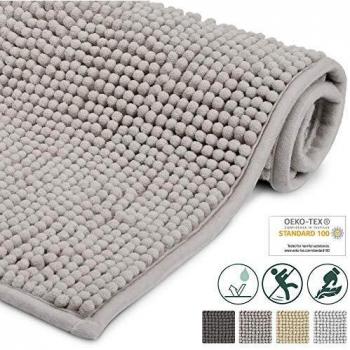 Alfombrilla de baño antideslizante BeauMare 80x50cm Gris Claro