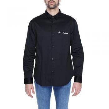 Armani Exchange Slim Fit Long Sleeve Black Shirt for Men, Size S