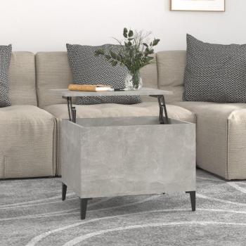 Mesa de centro madera contrachapada 60x44,5x45 cm en colores Blanco, Negro y Gris hormigón, ideal para salón o comedor como mesita auxiliar o mesa de café