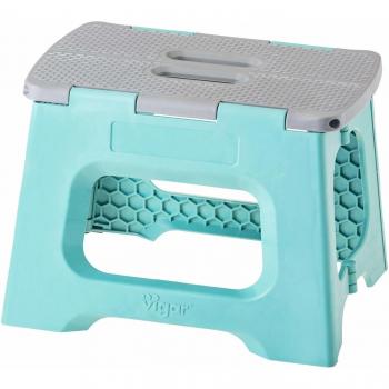VIGAR Taburete Plegable Compact de Color Turquesa de 23 cm de Altura