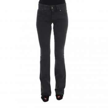 Blue Wash Cotton Blend Slim Fit Bootcut Jeans
