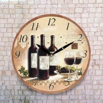 Reloj Decorativo de Pared Temática Vino