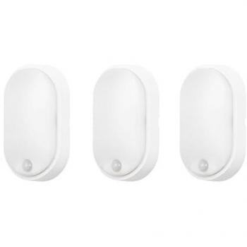 Aplique de Pared Exterior LED IP54 Forlight Moo (3 uds) con Sensor Crepuscular y de Movimiento, Temperatura Regulable, Color Blanco