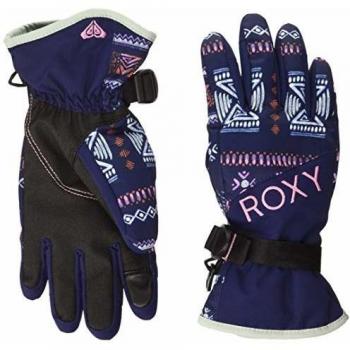 Roxy Jetty-Guantes para Snowboard/Esquí para Chicas 8-16, Niñas, Medieval Blue Impala Stripes, M