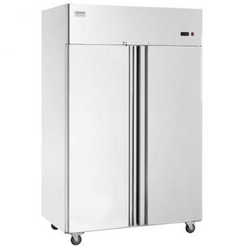 Refrigerador Comercial Vertical 1100 L con 2 Puertas, Acero Inoxidable, Descongelación Automática, 6 Estantes, Control de Temperatura -2 a +8 °C