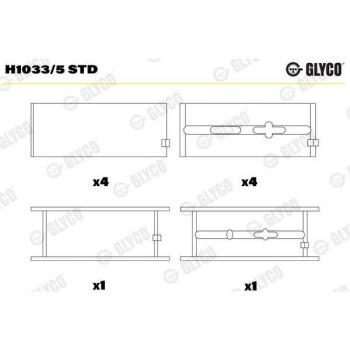 Cojinete de cigüeñal GLYCO H1033/5 STD 3.177mm