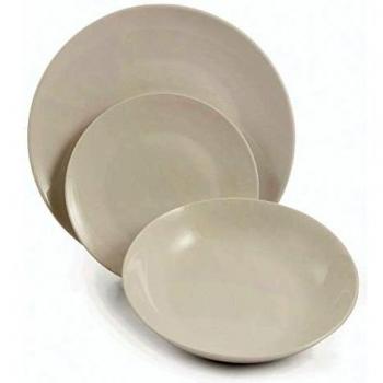 Villa D'Este Juego de 18 Platos de Porcelana en Blanco
