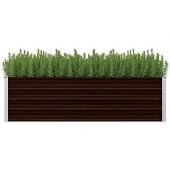 SengentoStyle Plantenbak 160x40x45 cm gegalvaniseerd staal bruin
