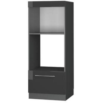 Armario para microondas Fame-Line, Antracita Alto Brillo, 60 cm Abierto Vicco