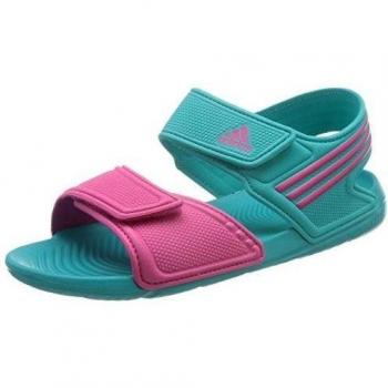 adidas Akwah 9 K - Chanclas, Unisex infantil, Verde/Rosa