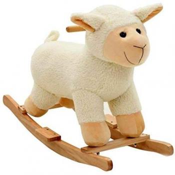 vidaXL Caballito Balancín Niño Blanco Mecedora Oveja Peluche Infantil 24 Meses