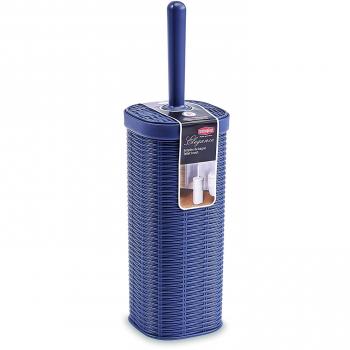 Portascopino WC Elegance 40x11,5cm Plástico Trenzado Azul Marino