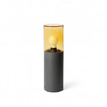 Baliza Kila Gris Oscuro Cristal Ámbar 40cm 71748 Faro Barcelona