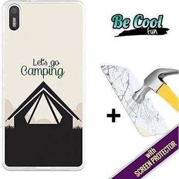 Becool® Fun- Funda Gel Flexible para Bq Aquaris X5 [ +1 Protector Cristal Vidrio Templado ]Carcasa TPU fabricada con la mejor Silicona, protege y se adapta a la perfección a tu Smartphone y con nuestro exclusivo diseño Vayamos de camping