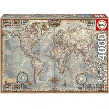Educa Borrás Puzzle 4000 Piezas Mapa Político del Mundo