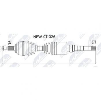 Árbol de transmisión NTY NPW-CT-026 Antriebswelle con alta resistencia y durabilidad