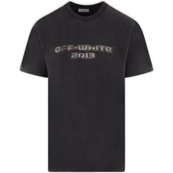 Off-White Men's Bacchus Slim Black Cotton T-Shirt - Size Small - OMAA027F23JER006 Color 1084
