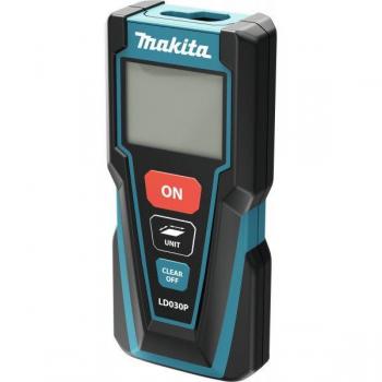 Makita LD030P Medidor Láser de Distancia 30m, Clase II, Láser 635nm, Protección IP54, Color Negro y Turquesa