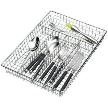 Kitchen Craft Organizador de Cubiertos para Cajón Metálico con Rejilla 5 Compartimentos 36 x 25 cm