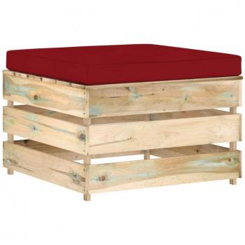Otomana seccional con cojín de madera impregnada verde