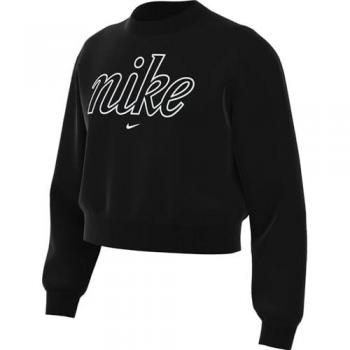 Nike Sportswear Club Fleece Sudadera de cuello redondo y ajuste amplio - Niña - Negro (XL)
