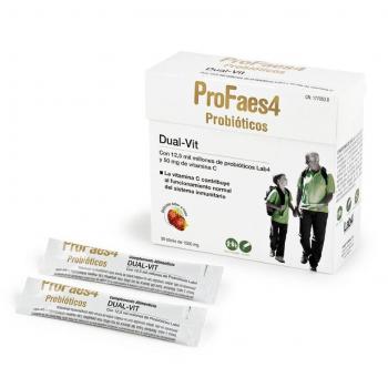 Profaes4 Dual-Vit Probióticos y Vitaminas Sabor Fresa 30 Sticks