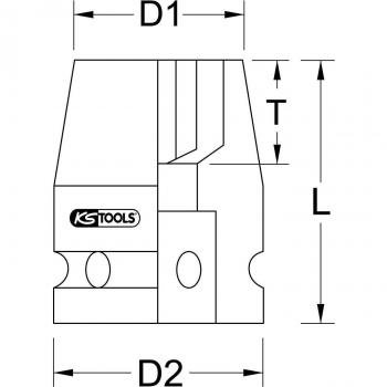 Llave de vaso de impacto hexagonal corta KS Tools 1 105 mm