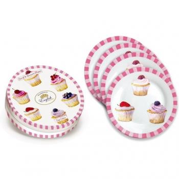 R2S - Plato Postre 19Cm Set 4Ud.Caja De Regalo Pastel Ro463Cpks