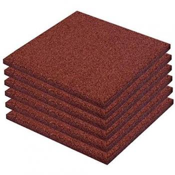 vidaXL Losetas de goma protección de caídas 6 unidades 50x50x3cm rojo