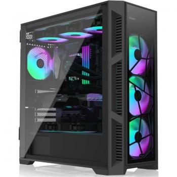 Raijintek PONOS Ultra TG4 - Caja de torre Midi-Tower con paneles de vidrio templado en color negro