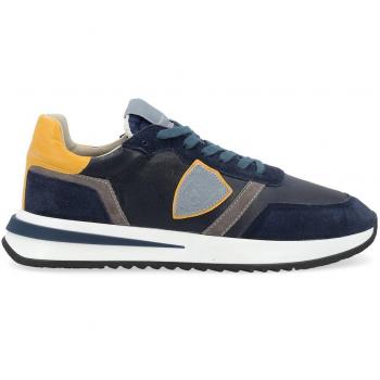 Philippe Model Tropez 2.1 Blue and Yellow Leather Sneakers for Men, Size 9 US (42 EU)