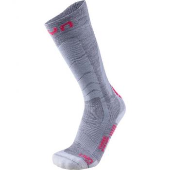 Calcetines Uyn Ski Touring Femenino Gris - Calcetines de esquí, diseño específico para mujeres, material transpirable y de secado rápido, soporte en el arco del pie, acolchado en áreas estratégicas para mayor comodidad,