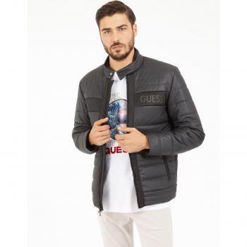 Guess Men's Regular Fit Black Faux Leather Jacket Size XS