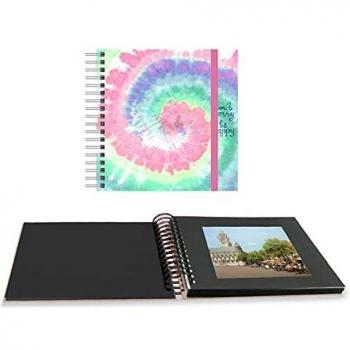 Senfort Katacrak Tie Dye Print - Album fotografico a spirale in metallo, con 30 fogli, 25 cm di lunghezza x 25 cm di larghezza, multicolore