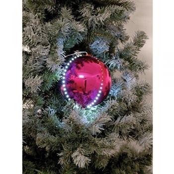 Europalms 83501238 Bola de Nieve Decorativa con Luces LED, Rosa, 8 cm, 5 Unidades