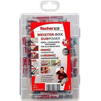 Caja de Tornillos Meister Duopower 150 Piezas - Juego universal con tornillos y tacos DUOPOWER, incluye 150 piezas, adecuado para numerosos materiales de construcción y fijaciones