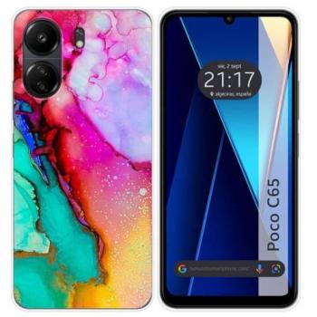 Funda de Silicona para Xiaomi Poco C65 con Diseño de Mármol 15 y Dibujos