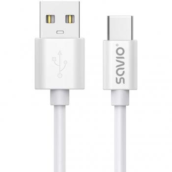 Cable USB A a USB C Savio CL-168 Blanco 3 m