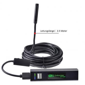 WiFi endoscopio boroscopio Cámara de inspección hd inalámbrico, impermeable 1200P, semirrígido Flexible Serpiente Cámara para Android, iOS, Windows, Tableta, PC, 10 m 8 mm