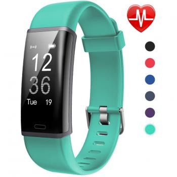 Pulsera Actividad Impermeable, Lintelek con idioma Español, 14 Modos de Multi-Deporte, Gps para correr, Ritmo Cardíaco, Sueño, Caloriás, Notificaciones Inteligentes, Alarma de Sedentarismo, IOS y Android con Bluetooth 4.0, Verde