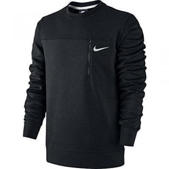 Nike AV15 FLC Crew - Camiseta unisex, color negro / plata, talla M
