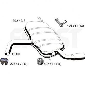 Silenciador trasero ERNST 202138 para AUDI A3 Sportback