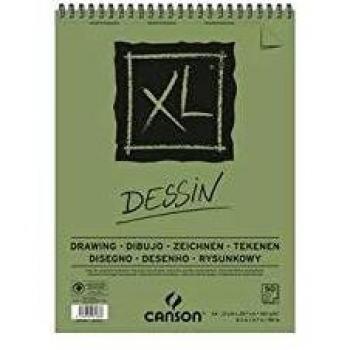 Canson 85641 - Álbum en espiral, lado corto, XL, Drawing, A3, 50 hojas, 160 g