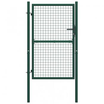 vidaXL Steel Fence Gate 100x175 cm Green