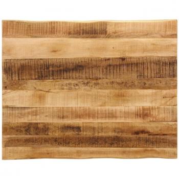 Tablero de mesa borde natural madera maciza mango 90x80x2,5 cm Marrón