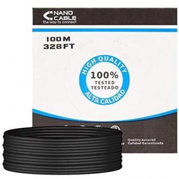 NANOCABLE 10.20.0302-EXT-BK - Cable de Red Ethernet RJ45 Cat.5E UTP para Exterior, Color Negro