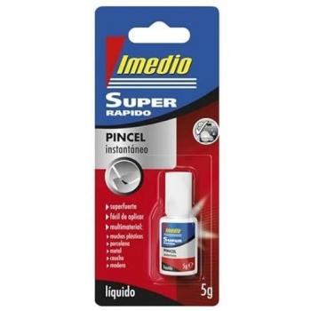 Pegamento Imedio Super Rápido Adhesivo Instantáneo Pincel Bote de 5 gr - Transparente - Multimaterial