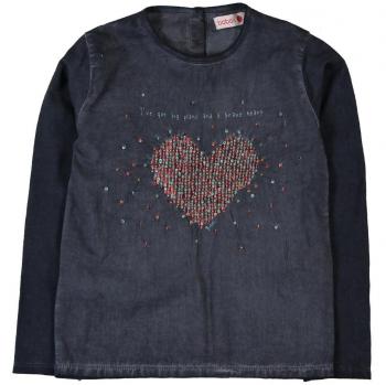 Bóboli 404154, Camiseta de Manga Larga para Niñas, Bleu, 152