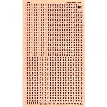 Apli Numeros Transferibles - 2.5mm - Facil Aplicacion - Negros Intensos - 952 Caracteres