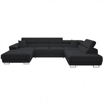 Sofá rinconero Comfivo 354, Función de descanso, Caja de ropa de cama, dimensiones 346 x 70 x 203cm